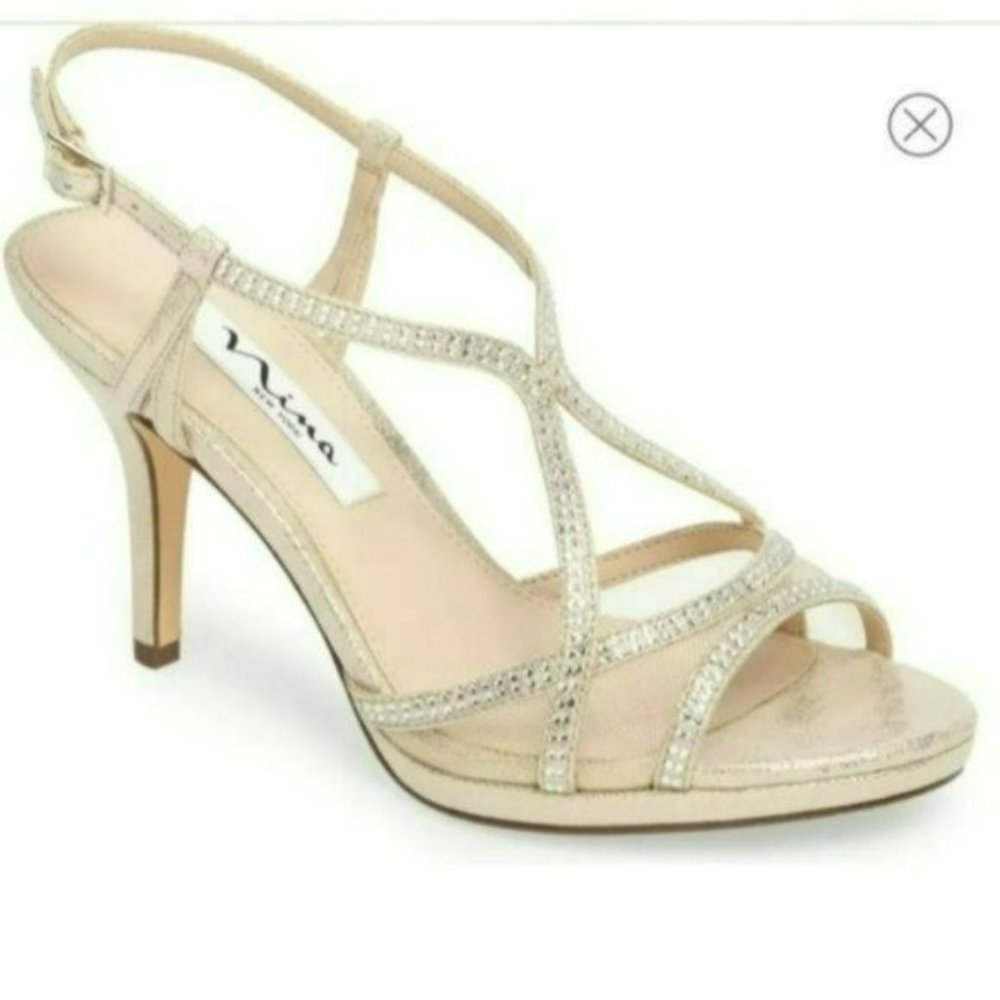 Nina Blossom Embellished Sandals -6.5 - Picture 7 of 10